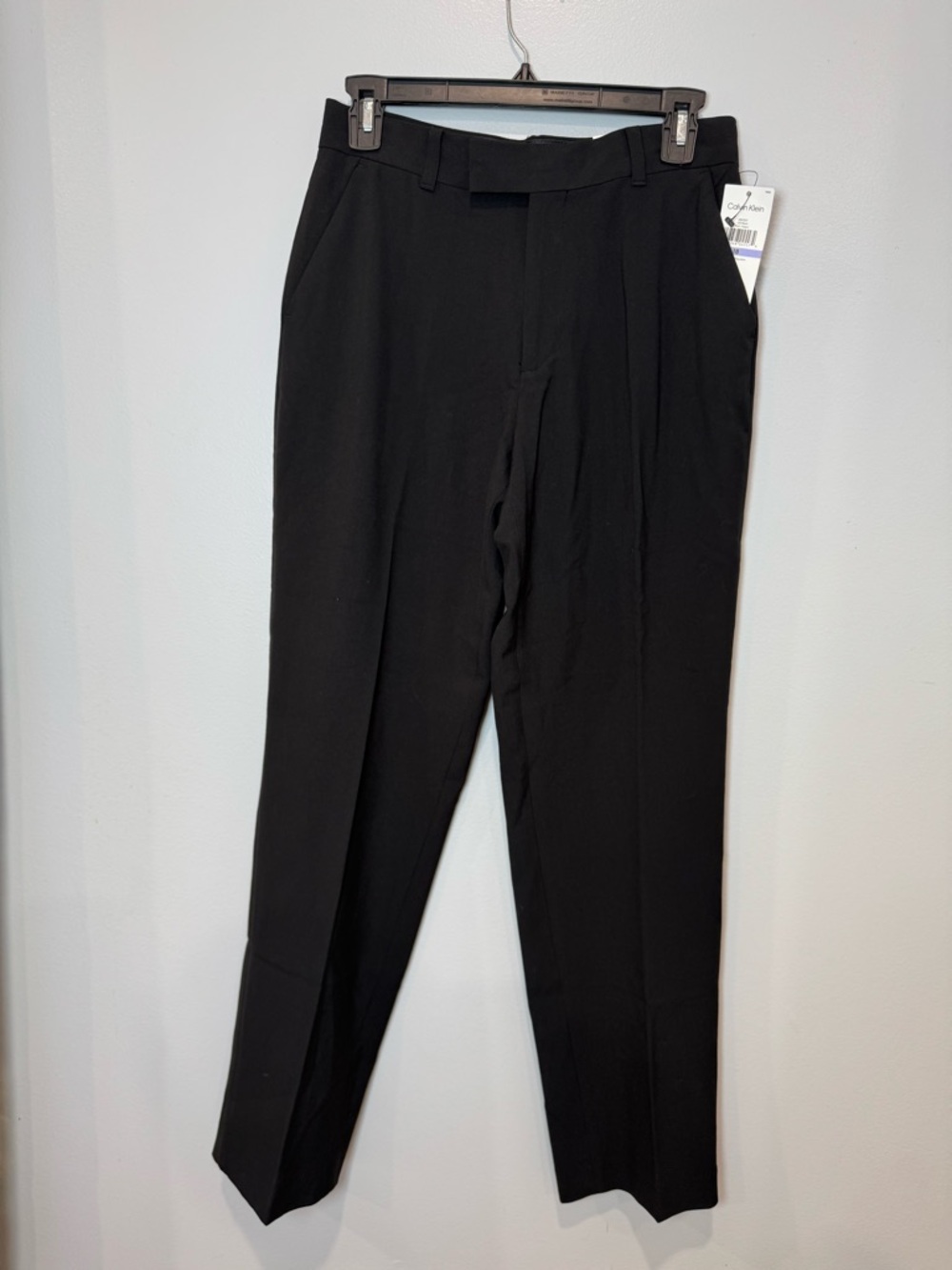 Calvin Klein Womens Slim Fit Black Dress Pants Size 18 Regular Stretch NWT